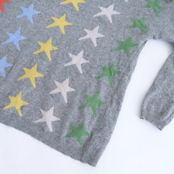 Bartolini Grey with Stars 48% Wool, 7% Cashmere Crewneck Sweater Small - Picture 6 of 13